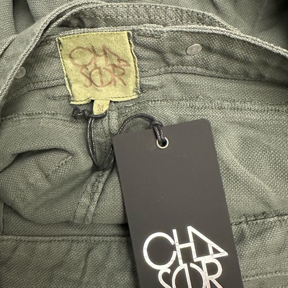 Chaser Green Short Linen Blend Overalls - Picture 3 of 3